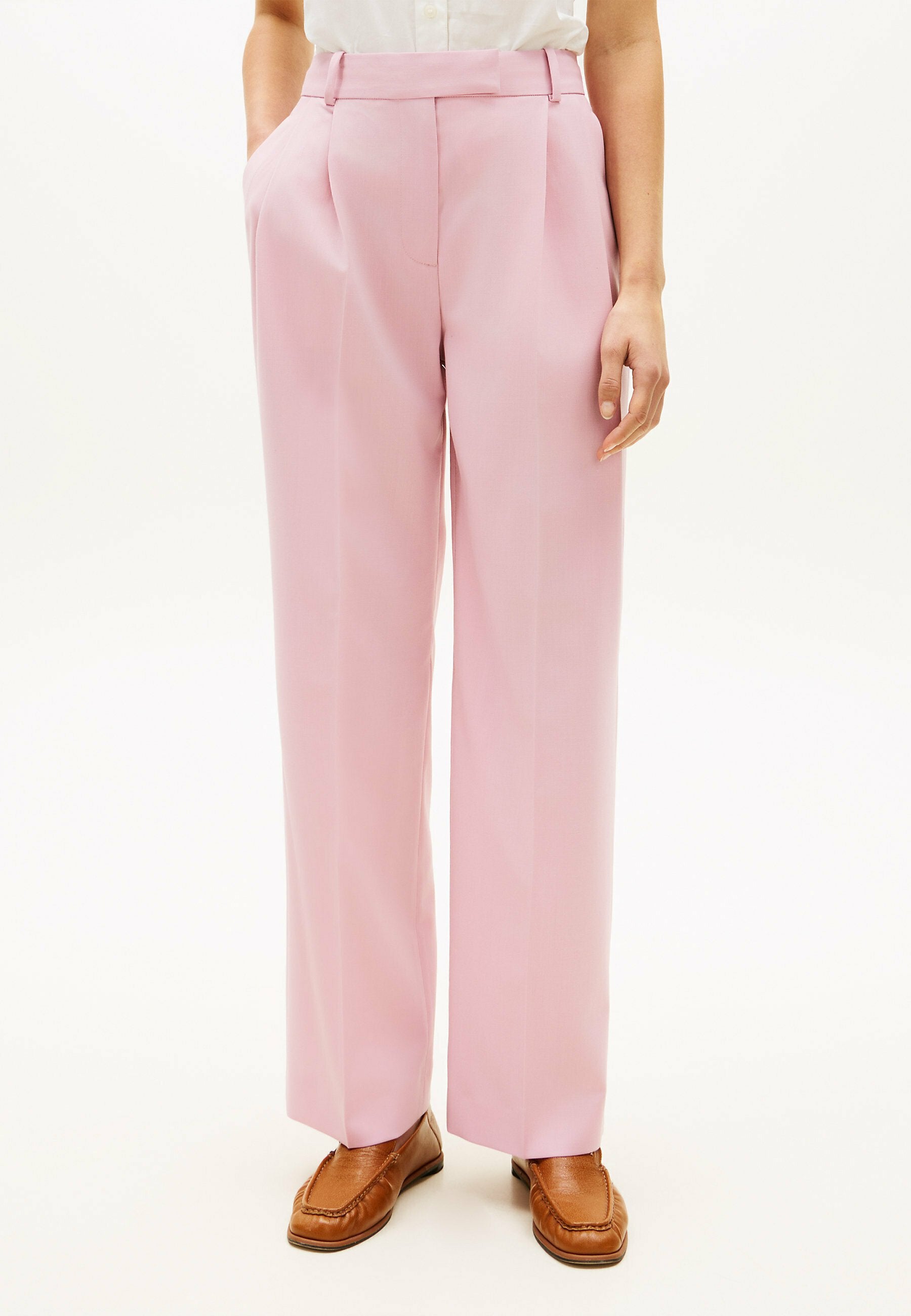 TIMELESS WOOL BLEND RELAXED STRAIGHT TROUSERS Media 3