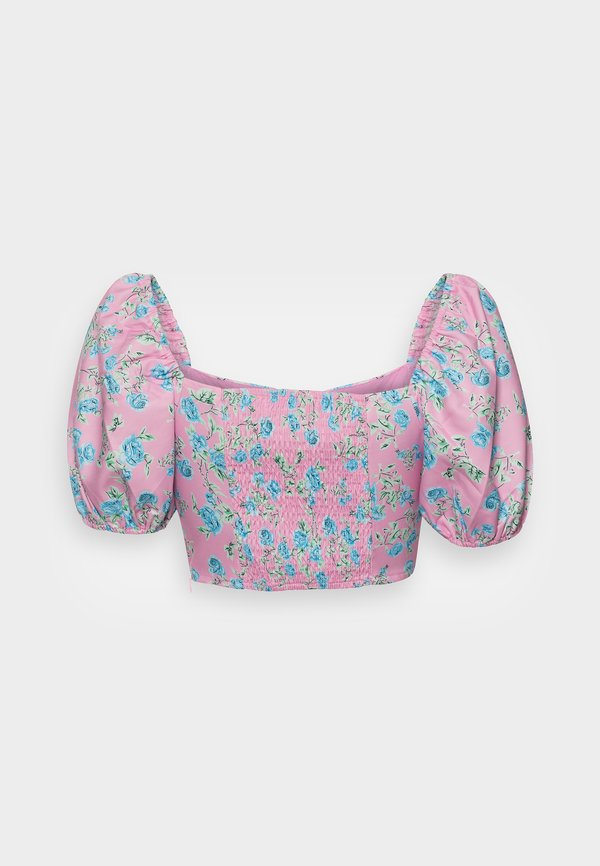 IN THE STYLE PERRIE SIAN FLORAL PUFF SLEEVE CROP