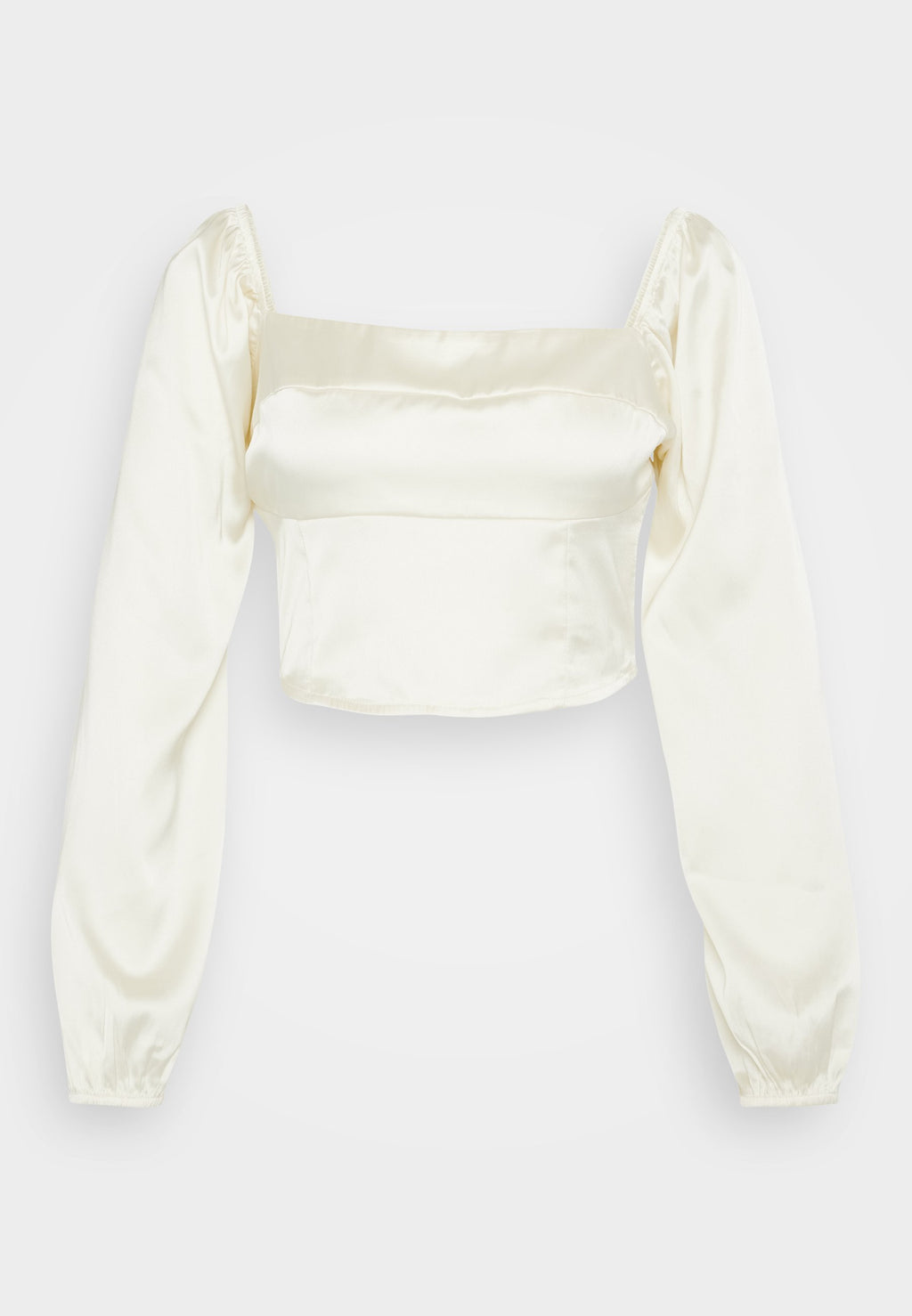 Hollister Co. LONG-SLEEVE SATIN SQUARE-NECK TOP