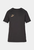Puma KING TEE - Sports T-shirt - black/matte gold-coloured/white