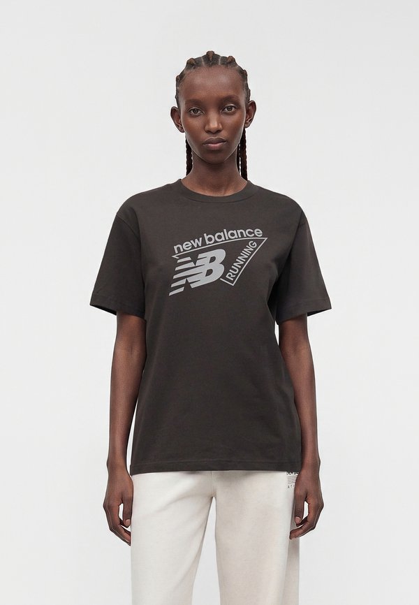 New Balance CLASSIC LOGO  - Print T-shirt - black cement