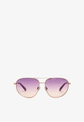 Superdry & Co GRADIENT LENS AVIATOR - Sunglasses - rose gold purple lens