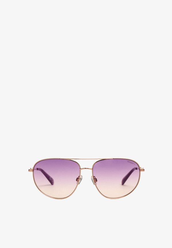 Superdry & Co GRADIENT LENS AVIATOR - Sunglasses - rose gold purple lens
