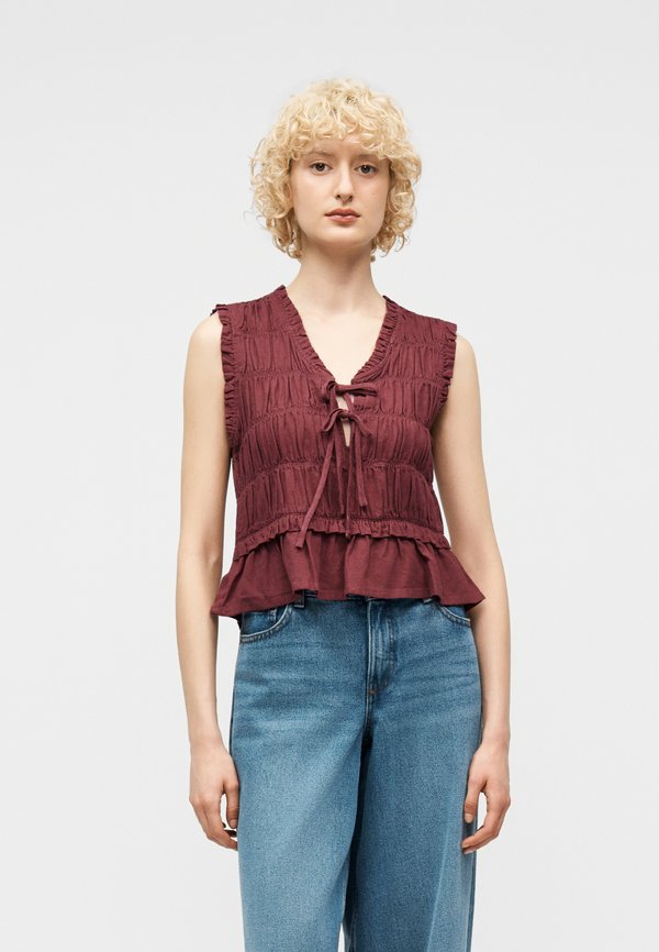 ONLY ONLGOA Linen - Top - rose brown