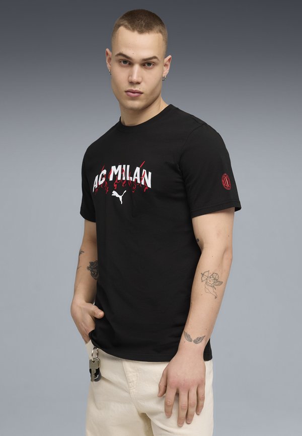 Puma AC MILAN FTBLCULTURE TEE - Print T-shirt - puma black/puma white