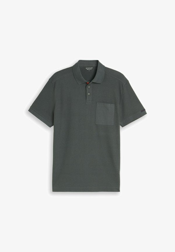 TOM TAILOR POLOSHIRT MIT BRUSTTASCHE - Polo shirt - darkest olive