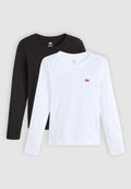 Levi's® ESSENTIAL TEE 2 PACK - Long sleeved top - white/anthracite night