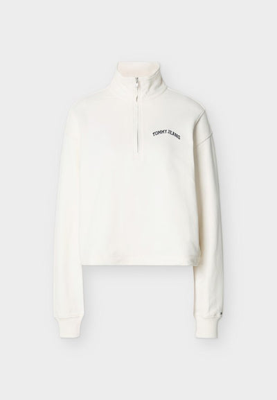 Tommy Jeans LOGO EMBROIDERY RELAXED QUARTER-ZIP SWEATSHIRT