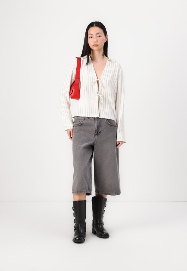 ONLY ONLMETTE PINSTRIPE TIE SHIRT