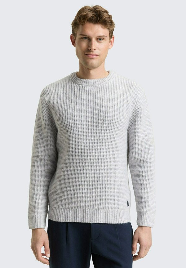 TOM TAILOR Jumper - light grey melange/white core
