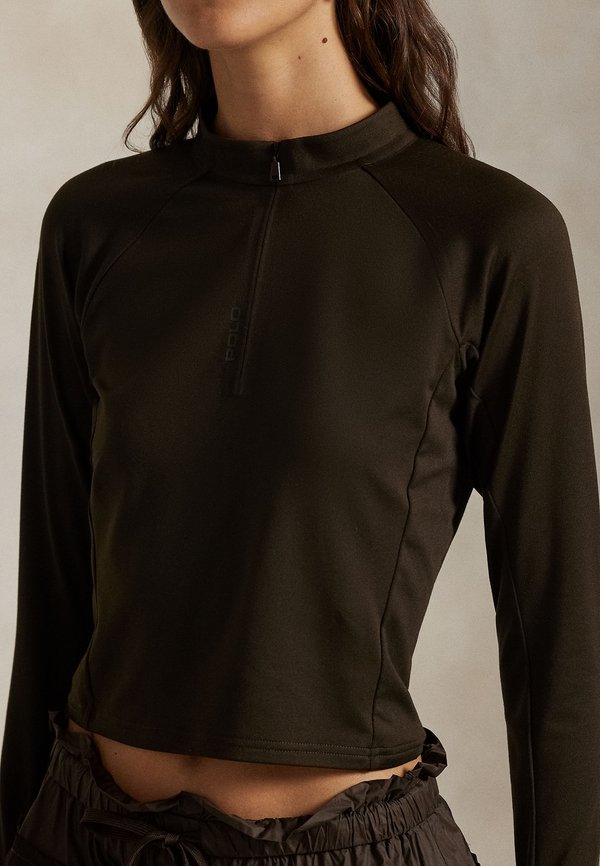 Polo Ralph Lauren SUEDED JERSEY CROPPED HALF-ZIP