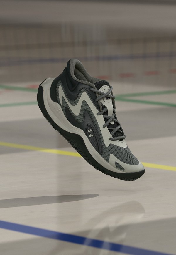 Under Armour JET '25 UNISEX - Basketball shoes - anthracite / clay green / titanium