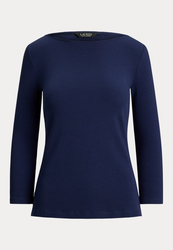 Lauren Ralph Lauren RIB-KNIT COTTON-BLEND BOATNECK TEE
