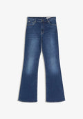 Bershka Flared Jeans - dark blue