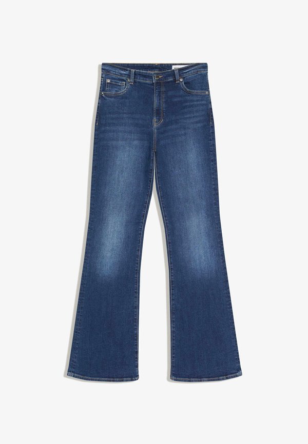 Bershka Flared Jeans - dark blue