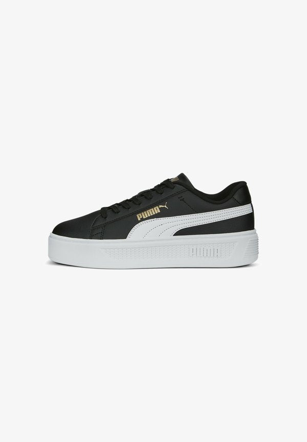 Puma SMASH PLATFORM  - Trainers - black white gold
