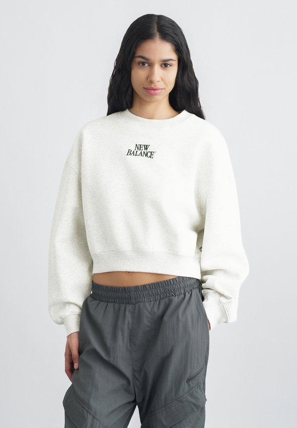 New Balance LINEAR HERITAGE CREW - Sweatshirt - ash heather