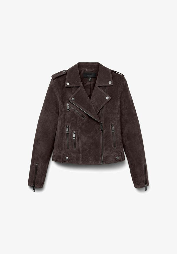 Vero Moda VMROYCEALICE - Leather jacket - chocolate torte