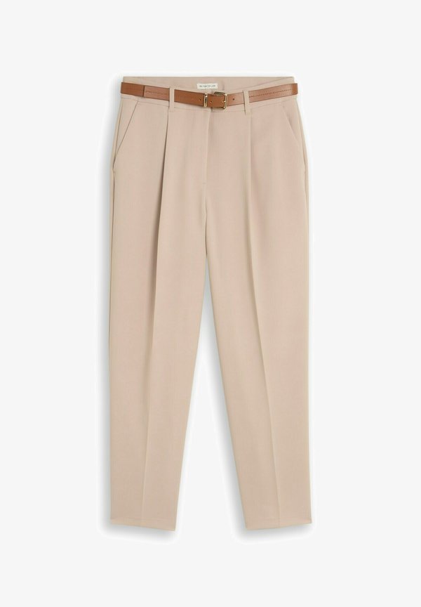TOM TAILOR LOOSE FIT BARREL
 - Trousers - gravel beige