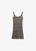 Superdry & Co ZIG ZAG - Jumper dress - navy gold zigzag