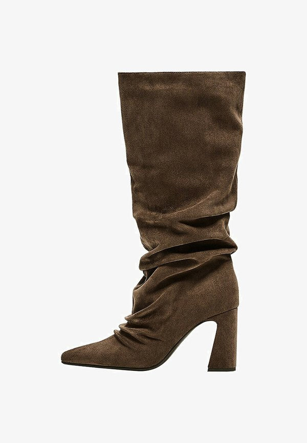 Bershka SLOUCHY HIGH-HEEL - BOOTS - High heeled boots - brown