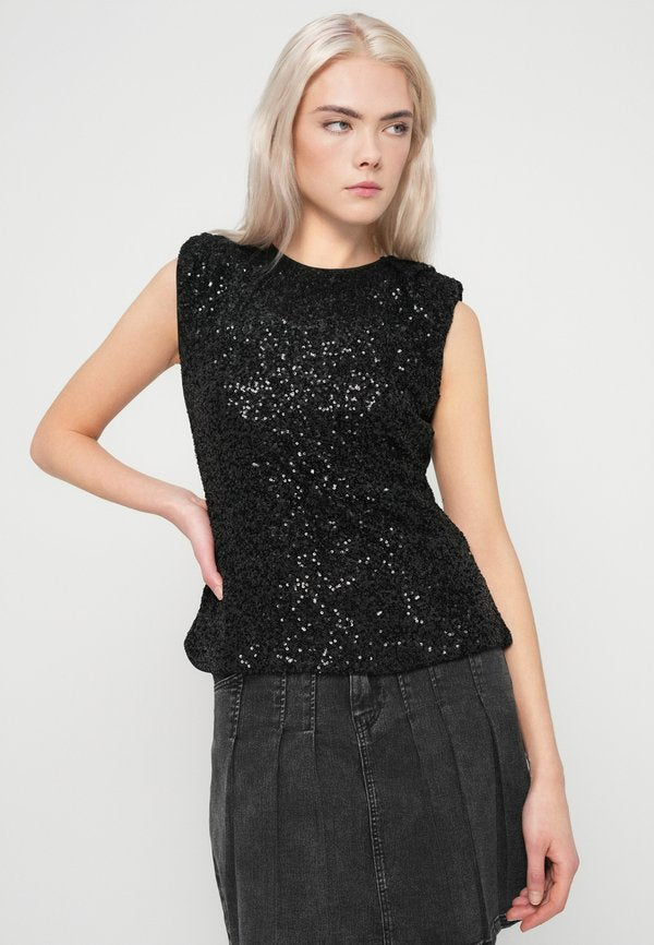 VILA VIKAIYA O NECK SEQUIN