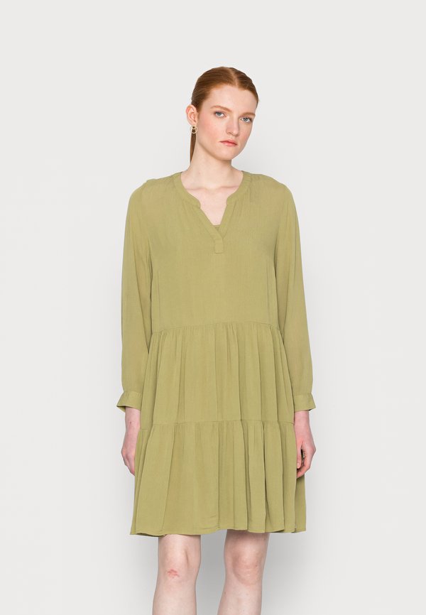 TOM TAILOR CRINCLED TIRED DRESS - Day dress - moderate olive