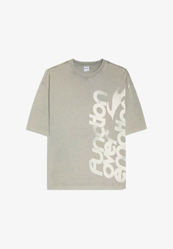 Bershka BOXY FIT WASHED - T-SHIRT - Print T-shirt - grey