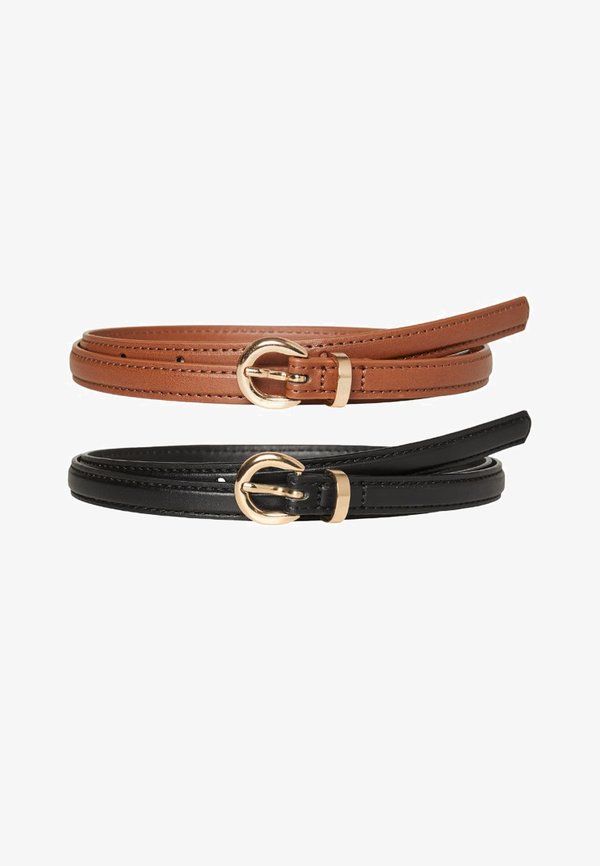 Vero Moda VMKATJA BELT 2 PACK - Belt - black/cognac