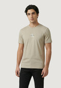 Calvin Klein Jeans MICRO MONOLOGO GRAPHIC - Print T-shirt - oatmeal