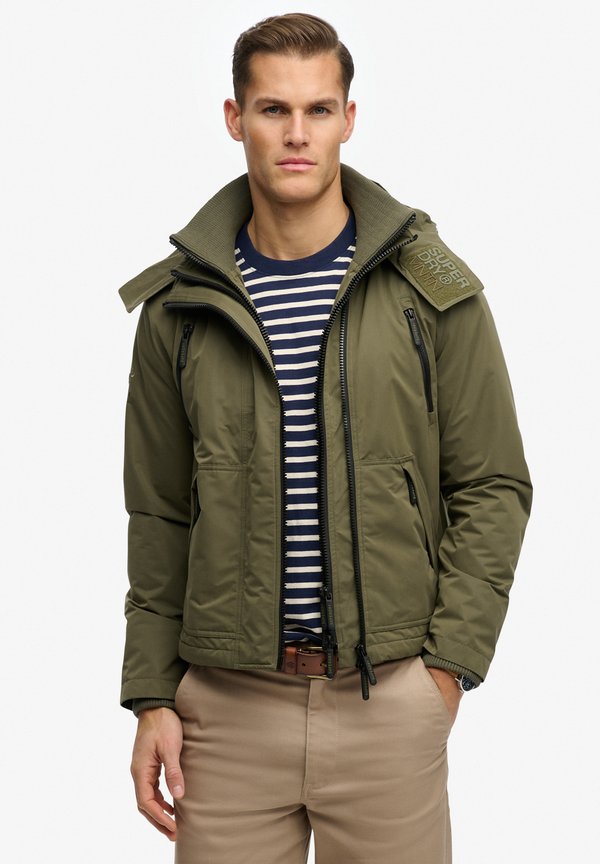 Superdry & Co SUPERDRY HOODED MICROFIBRE ARCTIC WINDCHEATER JACKET.. - Outdoor jacket - washed khaki