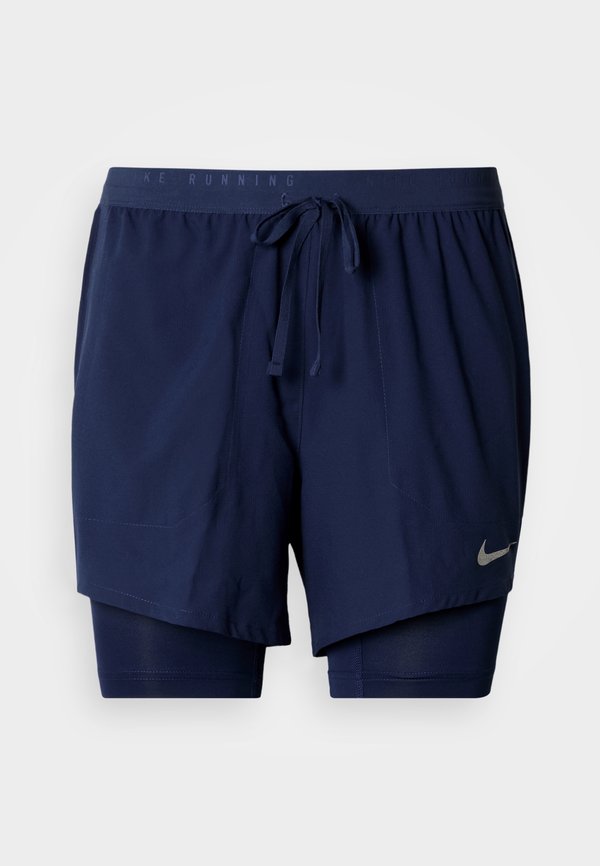 Nike Performance STRIDE HYBRID - 2-in-1 shorts - midnight navy/silver-coloured