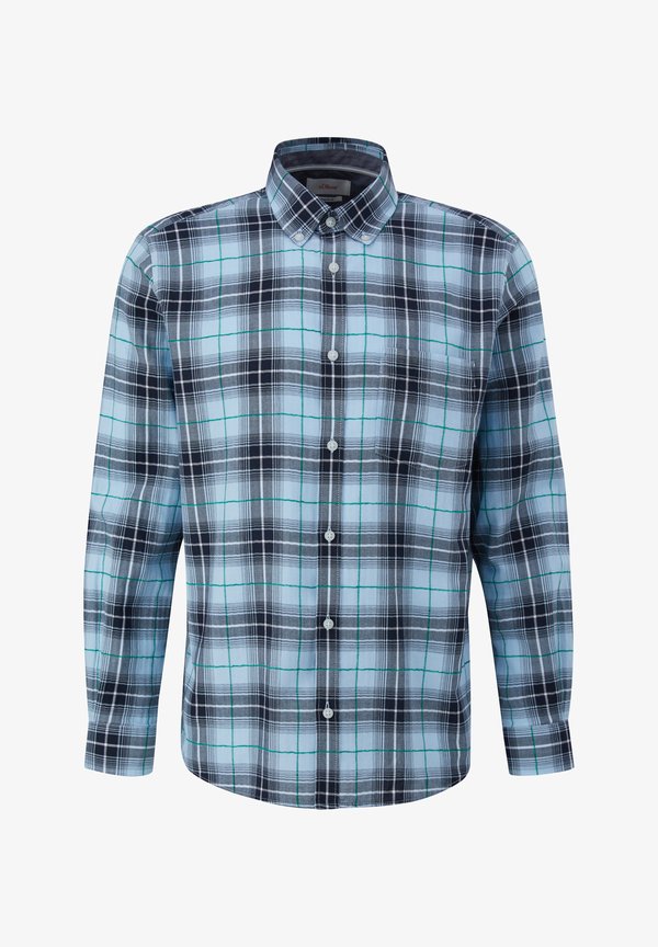 s.Oliver REGULAR LANGARM MIT BUTTON-DOWN-KRAGEN - Shirt - hellblau