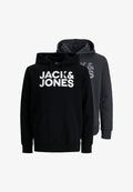 Jack & Jones JACK & JONES 2-PACK - Hoodie - schwarz   dunkelgrau