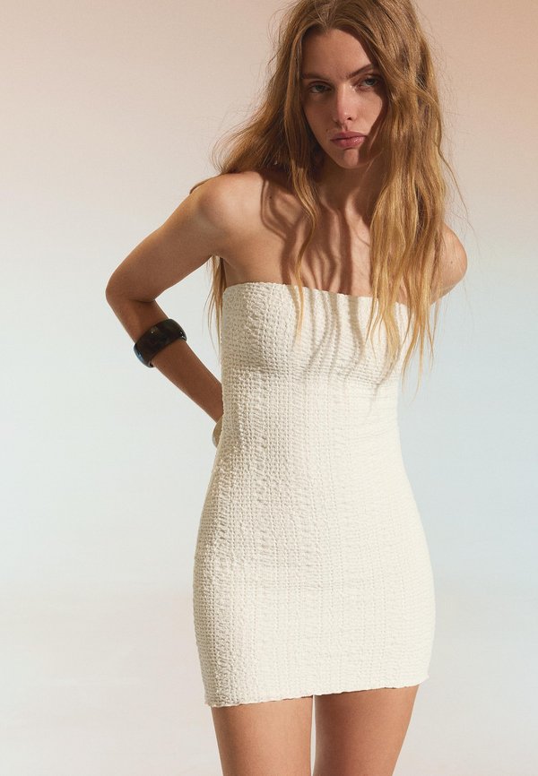Bershka DRESS - Cocktail dress / Party dress - white