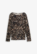 TOM TAILOR MIT MUSTER - Long sleeved top - brown sparkle design