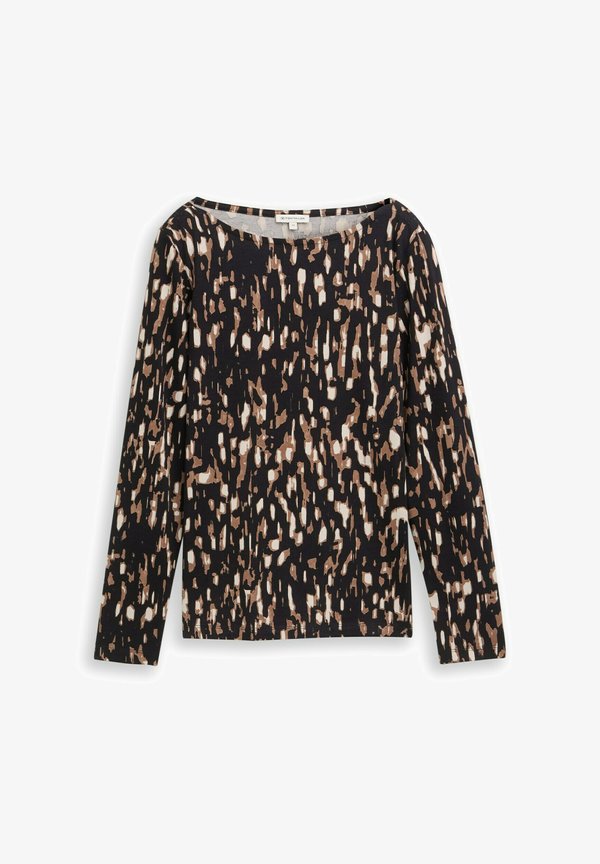 TOM TAILOR MIT MUSTER - Long sleeved top - brown sparkle design