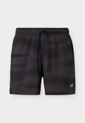 New Balance RC PRINTED SHORT - Sports shorts - black/castlerock/slate grey
