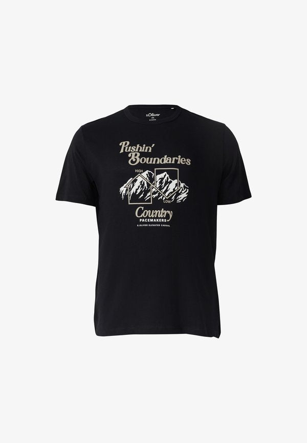 s.Oliver Print T-shirt - schwarz