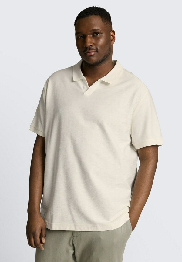 TOM TAILOR TOM TAILOR POLOSHIRTS PLUS SIZE - POLOSHIRT MIT OTTOMAN-STRUKTUR - Polo shirt - gardenia white