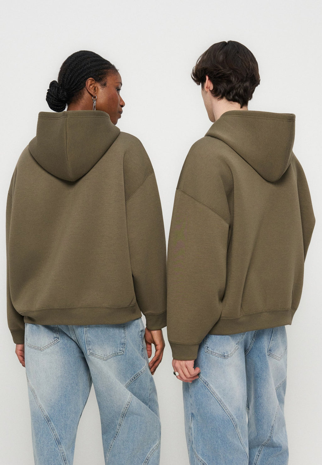 YOURTURN SCUBA BOXY FIT ZIP-UP HOODIE