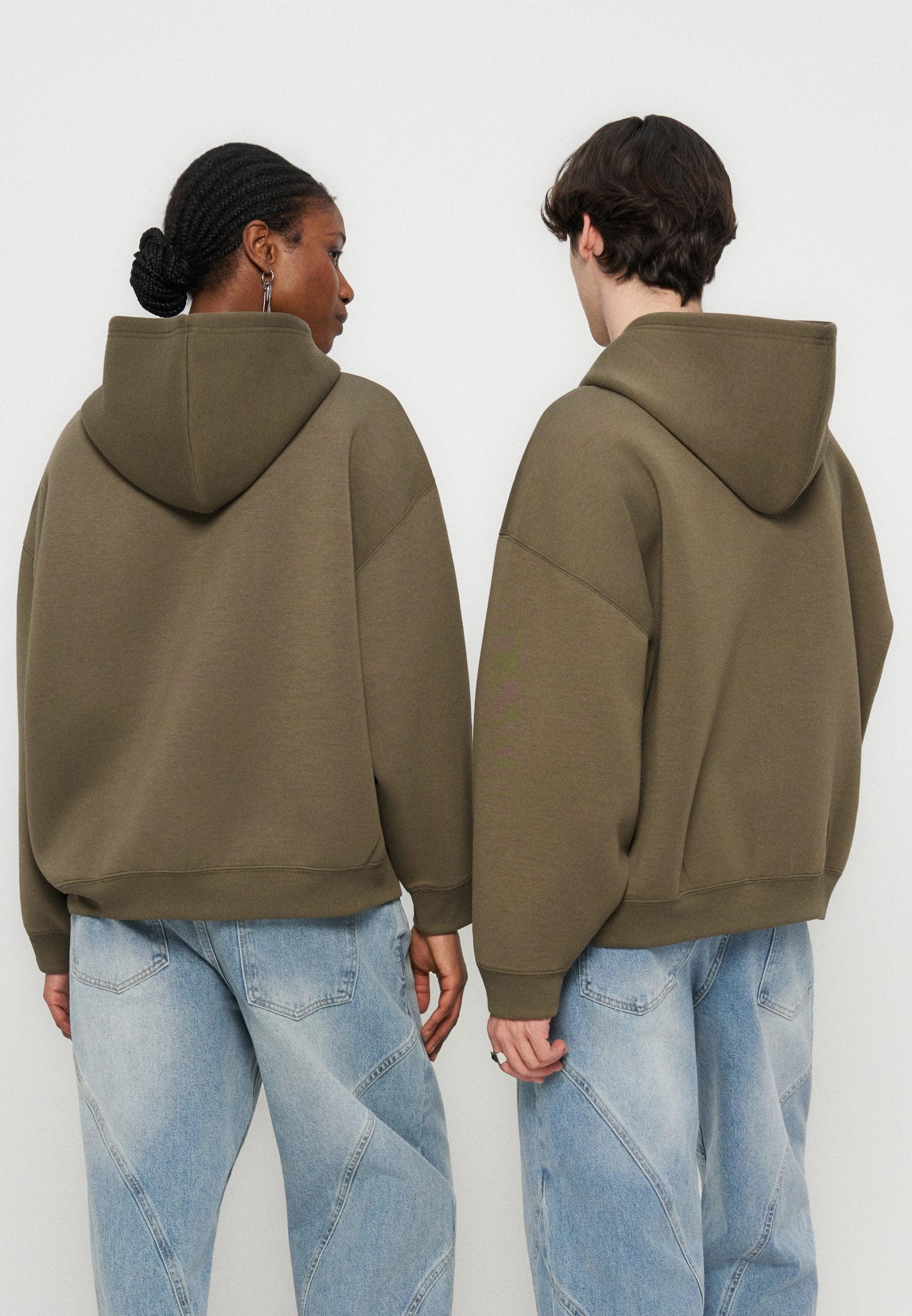 YOURTURN SCUBA BOXY FIT ZIP-UP HOODIE