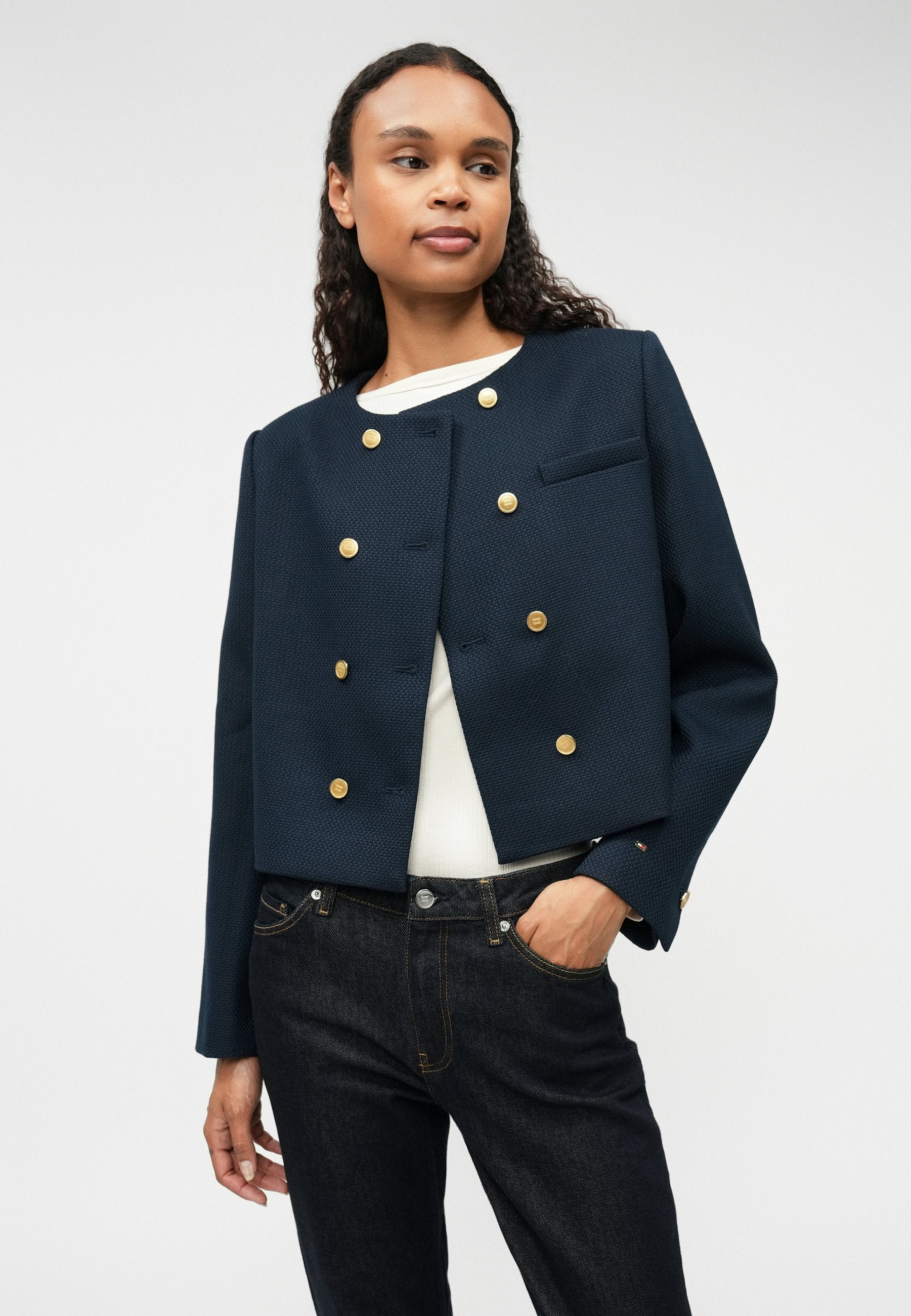 TEXTURED WOOL BLEND DOUBLE BREASTED JACKET Media 5