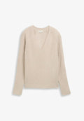 TOM TAILOR PULLOVER MIT V-AUSSCHNITT - Jumper - dusty alabaster melange