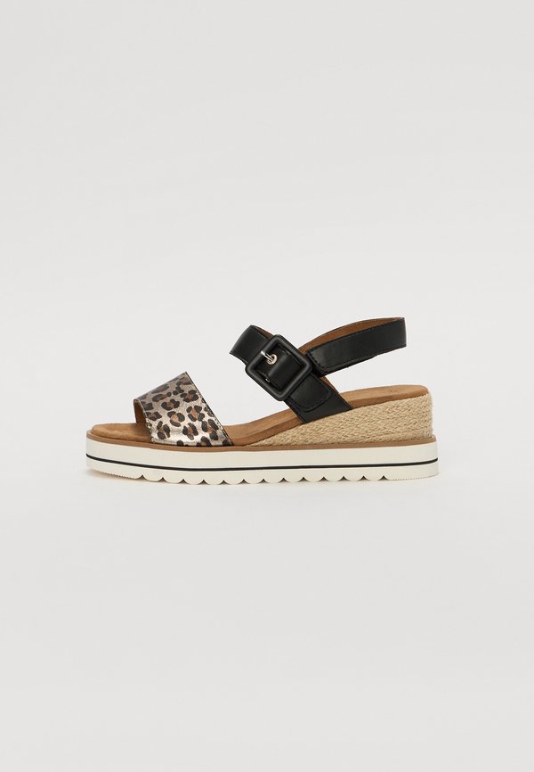 TOM TAILOR Wedge sandals - silver-black