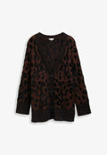 TOM TAILOR Cardigan - big brown leo design