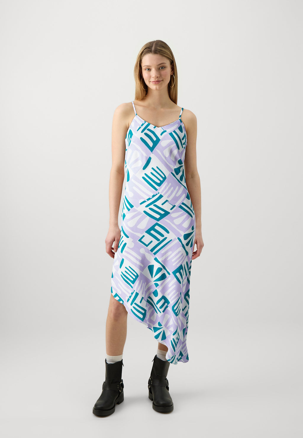Colourful Rebel ALINA ABSTRACT TILES ASYMMETRIC DRESS