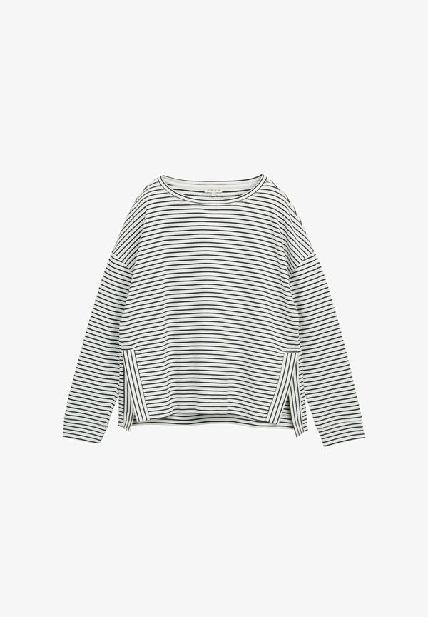 TOM TAILOR MIT STREIFENMUSTER - Sweatshirt - eclipse blue offwhite stripe