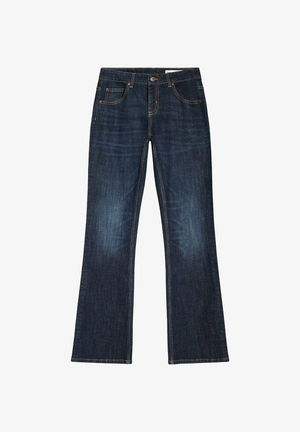 Bershka LOW-RISE SLIM FIT BOOT-CUT JEANS - JEANS - Bootcut jeans - dark blue