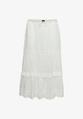 Vero Moda Curve SKIRT VMCSANDY HIGH WAIST LONG SKIRT - Maxi skirt - snow white